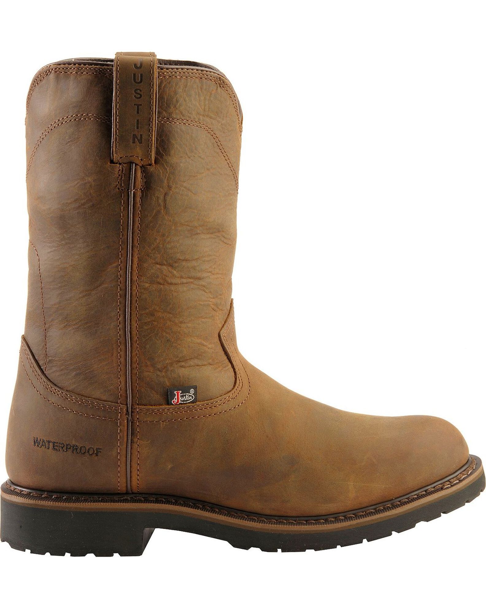 Justin pull on work boots online