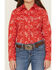 Image #2 - Cruel Girl Girls' Printed Long Sleeve Pearl Snap Western Shirt, Red, hi-res