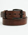 Image #1 - 3D Men's Leather Belt, Brown, hi-res