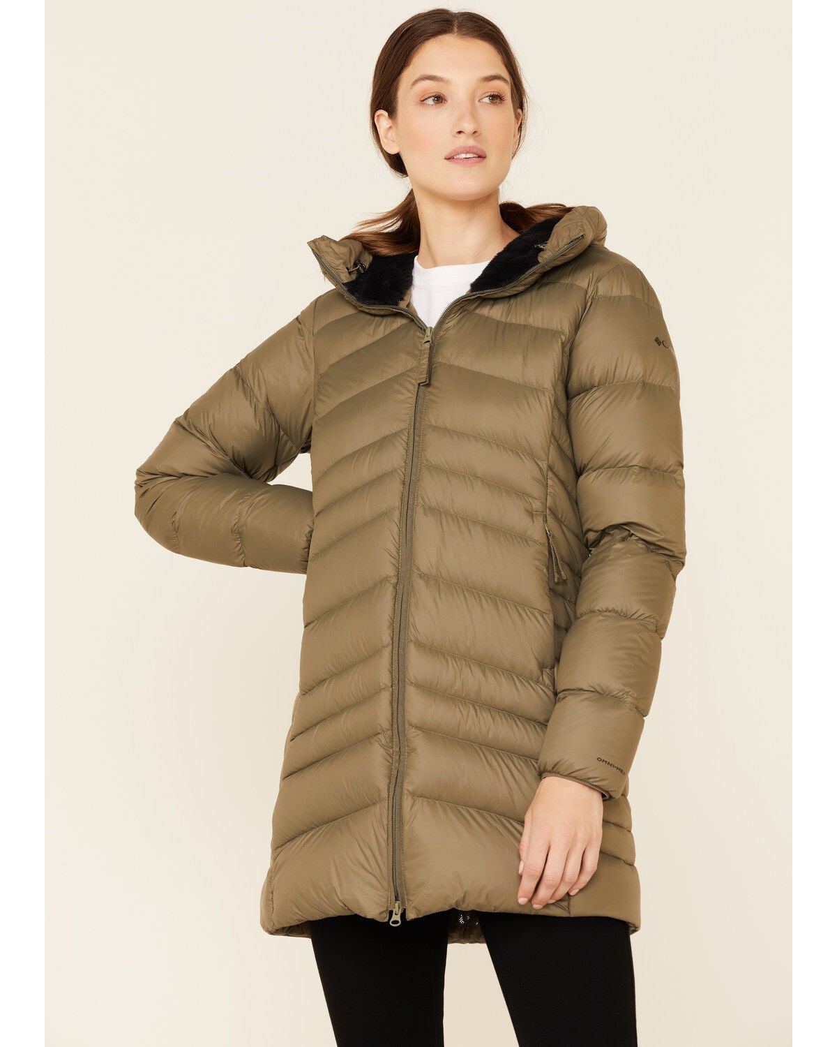 Columbia Women's Autumn Park Hooded Zip-Front Down Puffer Jacket, Green, hi-res