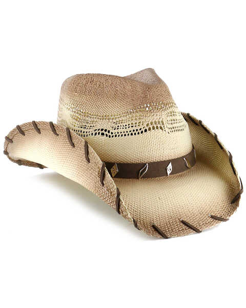 Cody James® Saddle Straw Cowboy Hat, Brown, hi-res