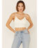 Image #1 - Fornia Women's Seamless Floral Bralette, Ivory, hi-res