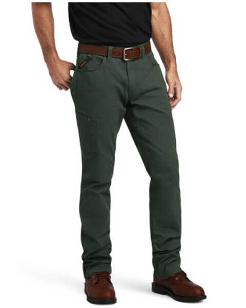 Ariat Men's Rebar M4 Made Tough DuraStretch Relaxed Straight Leg Work Pants , Green, hi-res