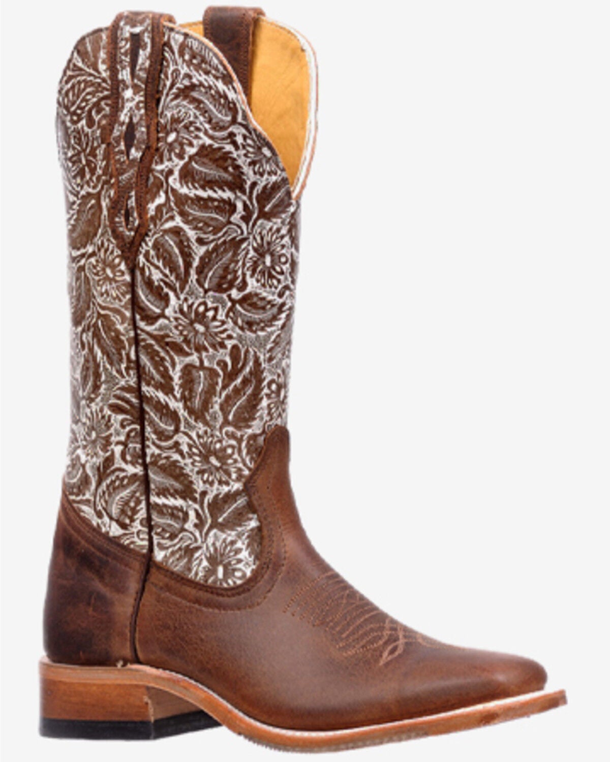 Image #1 - Boulet Women's Western Boots - Broad Square Toe, Tan, hi-res