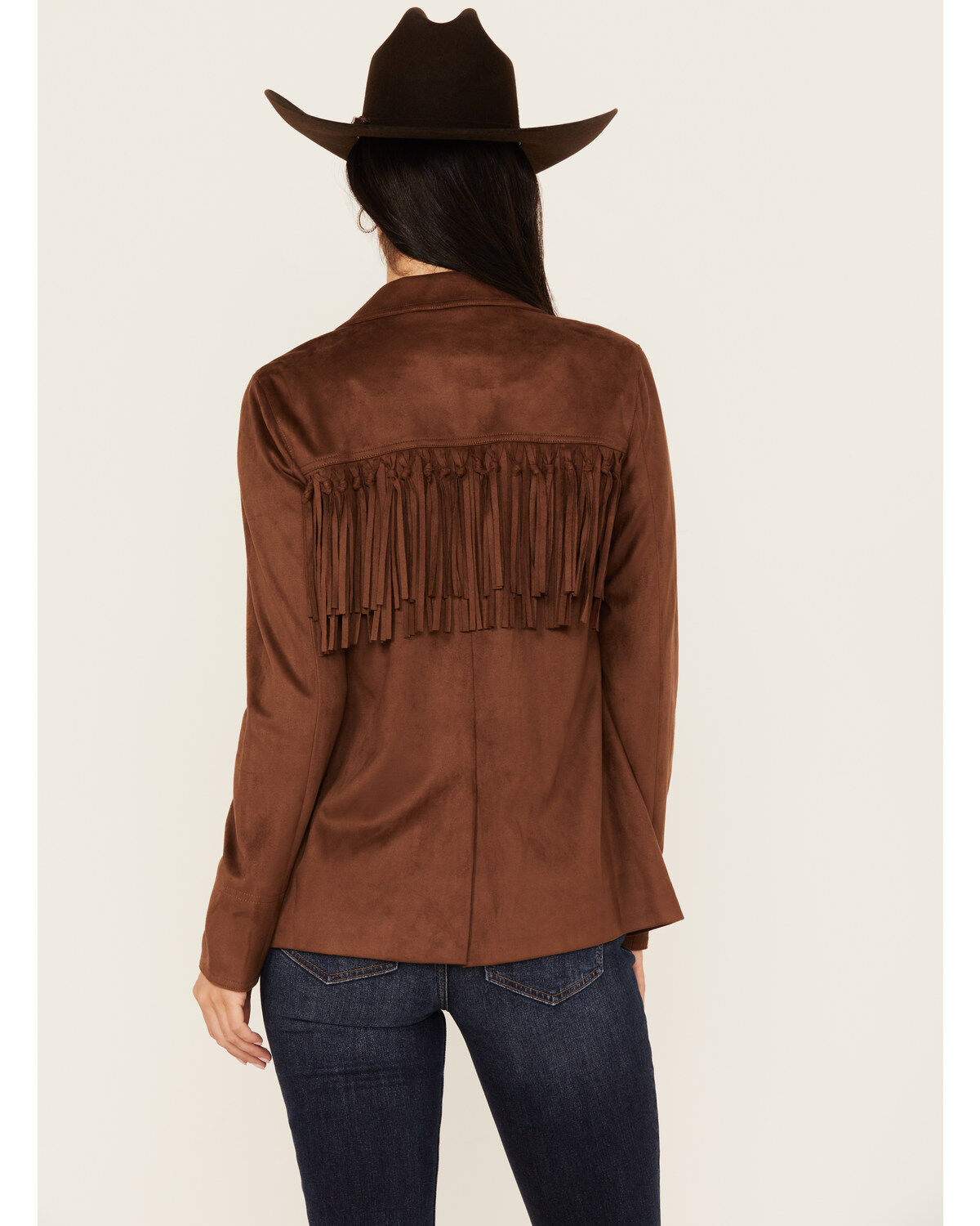 Image #4 - Shyanne Women's Faux Suede Fringe Blazer, , hi-res