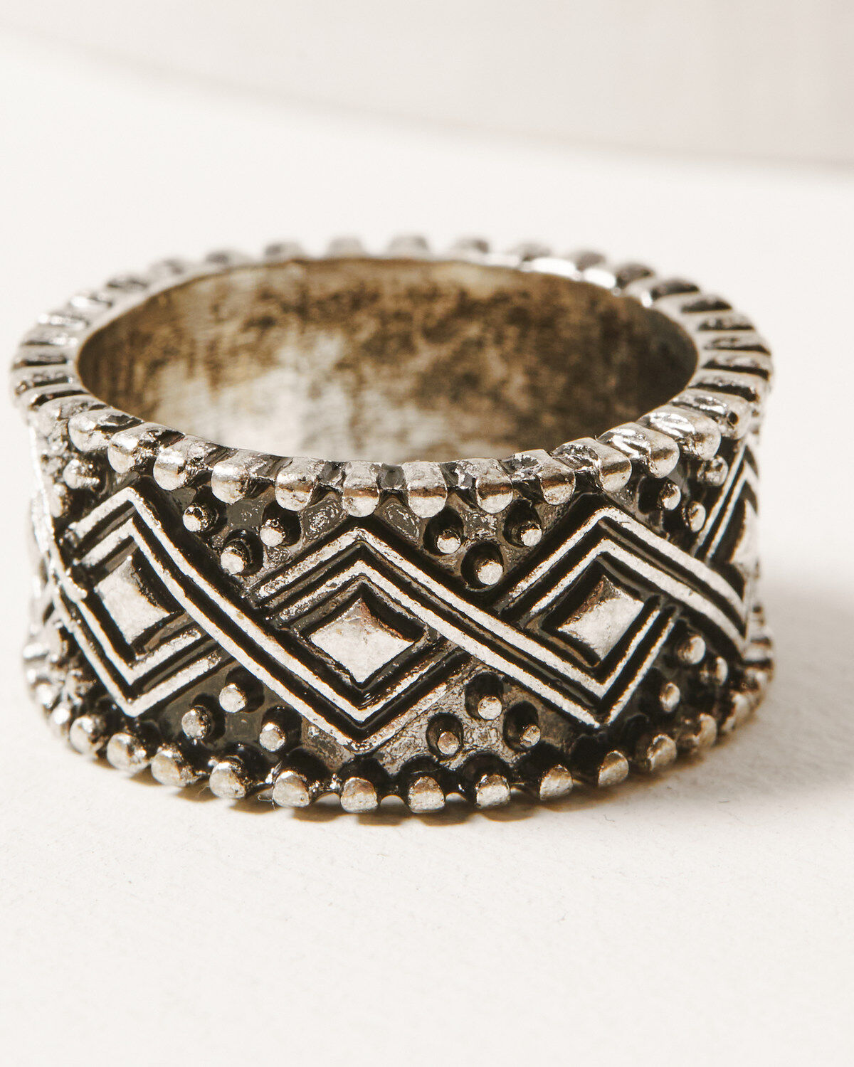 Image #3 - Shyanne Women's Silver & Turquoise Squash Blossom 5-piece Ring Set, Silver, hi-res