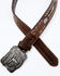 Cody James Boys' Lil Buckaroo Brown Ribbon Belt, Brown, hi-res