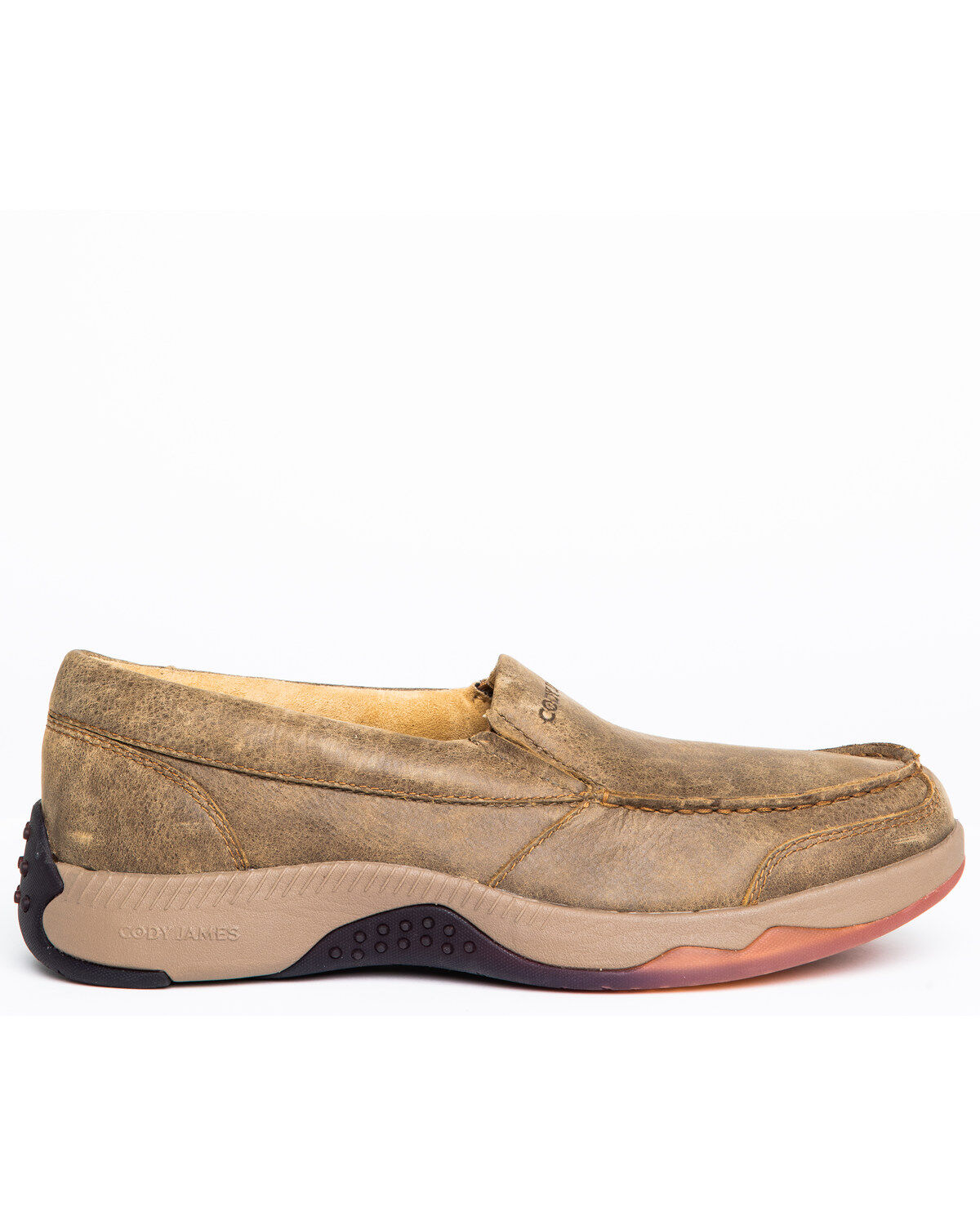 Image #2 - Cody James Men's Tan Oxford Slip-On Shoes - Moc Toe, , hi-res