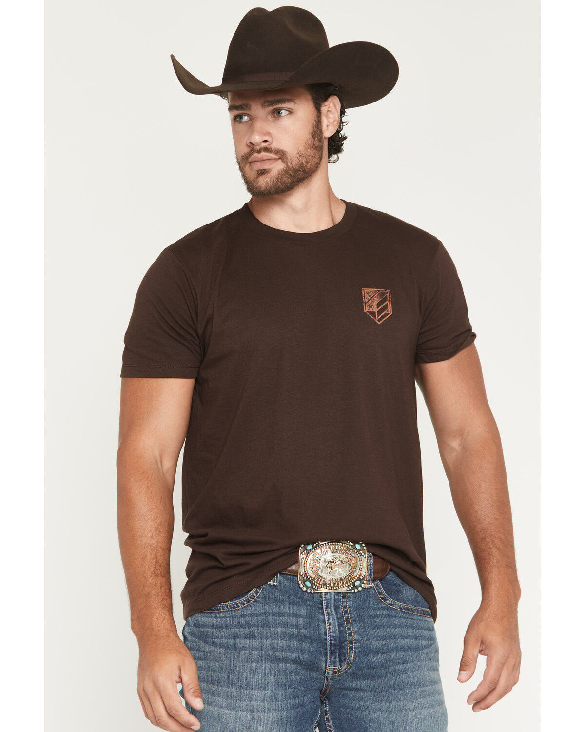 Image #2 - RANK 45® Men's Untamed Legacy Short Sleeve Graphic T-Shirt, Dark Brown, hi-res