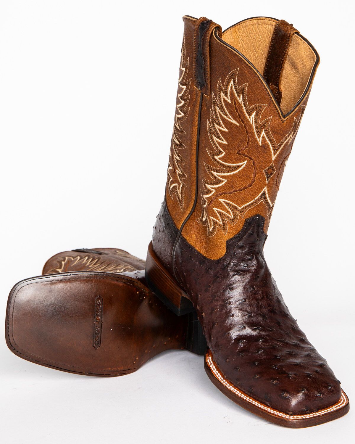 Image #5 - Cody James Men's Ostrich Tobacco Exotic Boots - Wide Square Toe , , hi-res
