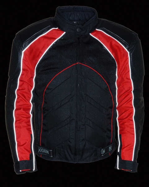 Image #4 - Milwaukee Leather Men's Combo Leather Textile Mesh Racer Jacket - 3X, Black/red, hi-res