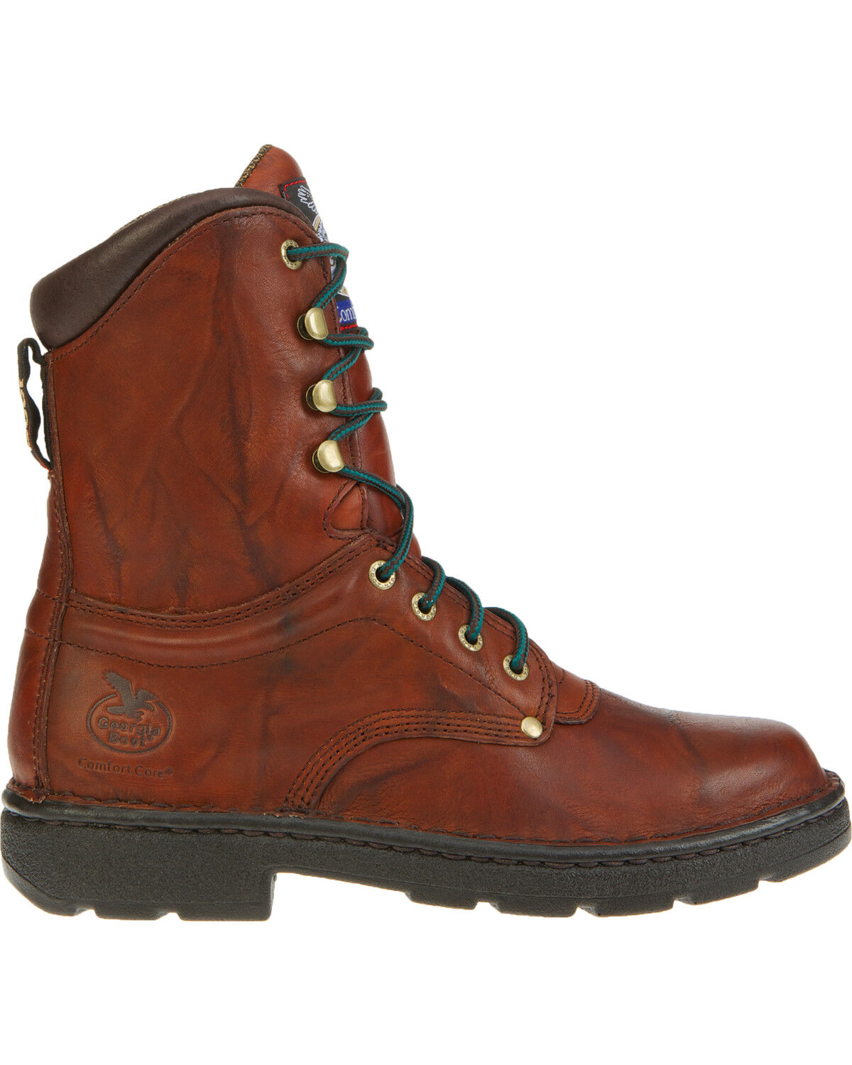 Image #2 - Georgia Boot Men's 8" Eagle Light Lace-Up Work Boots - Round Toe, Russet, hi-res