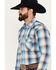 Pendleton Men's Frontier Plaid Long Sleeve Snap Western Shirt, Blue, hi-res