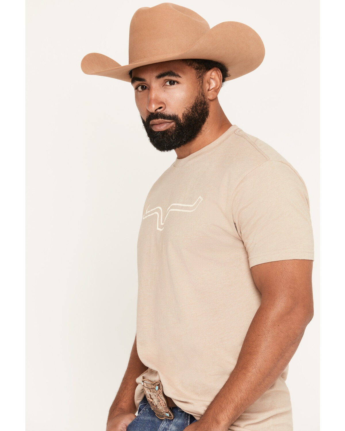 Image #2 - Kimes Ranch Men's Outlier Front Hit Short Sleeve Graphic T-Shirt, Sand, hi-res
