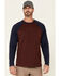 Image #1 - Hawx Men's Dark Red Original Baseball Crew Long Sleeve Work T-Shirt - Tall, , hi-res