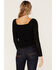 Image #4 - Idyllwind Women's Smocked Lace Long Sleeve Top, Black, hi-res