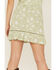 Shyanne Women's Floral Print Button Front Skirt, Seafoam, hi-res