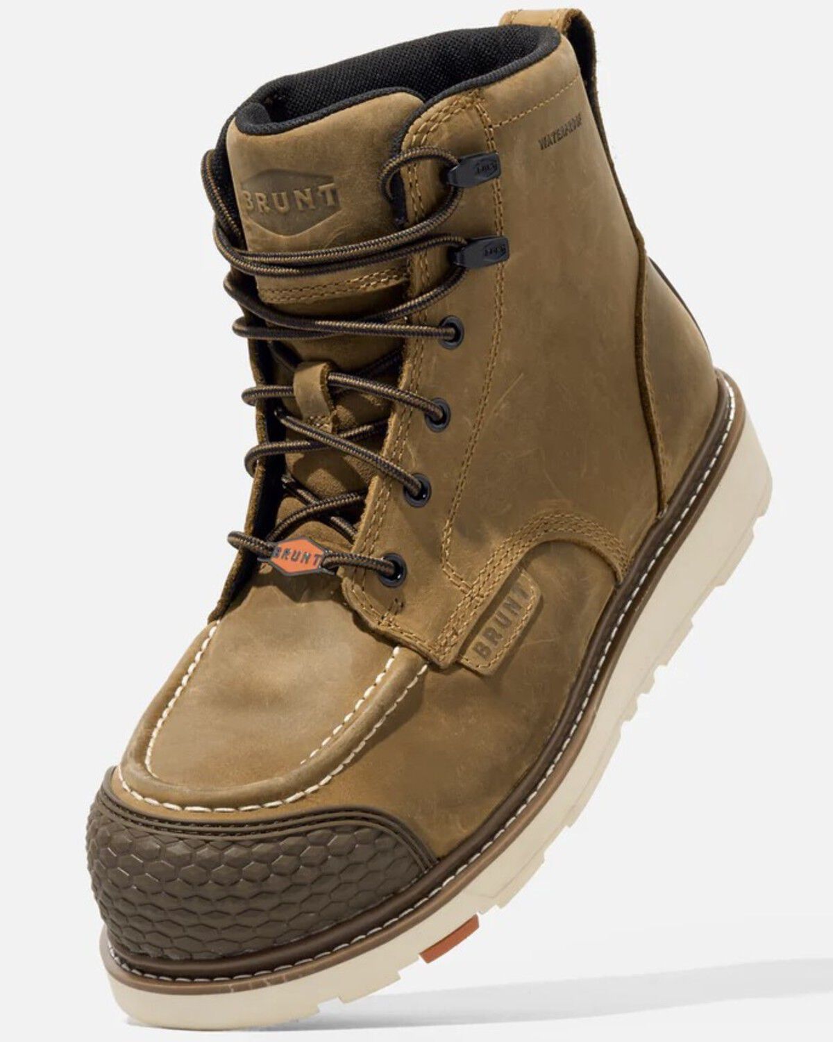 Image #3 - Brunt Workwear Men's 6" Marin Reinforced Waterproof Work Boots - Composite Toe, Brown, hi-res