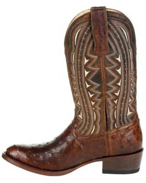 Image #3 - Durango Men's Exotic Full-Quill Ostrich Western Boots - Medium Toe, Brown, hi-res