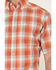 Image #3 - Ariat Men's Faris Med Plaid Short Sleeve Button Down Western Shirt , Orange, hi-res