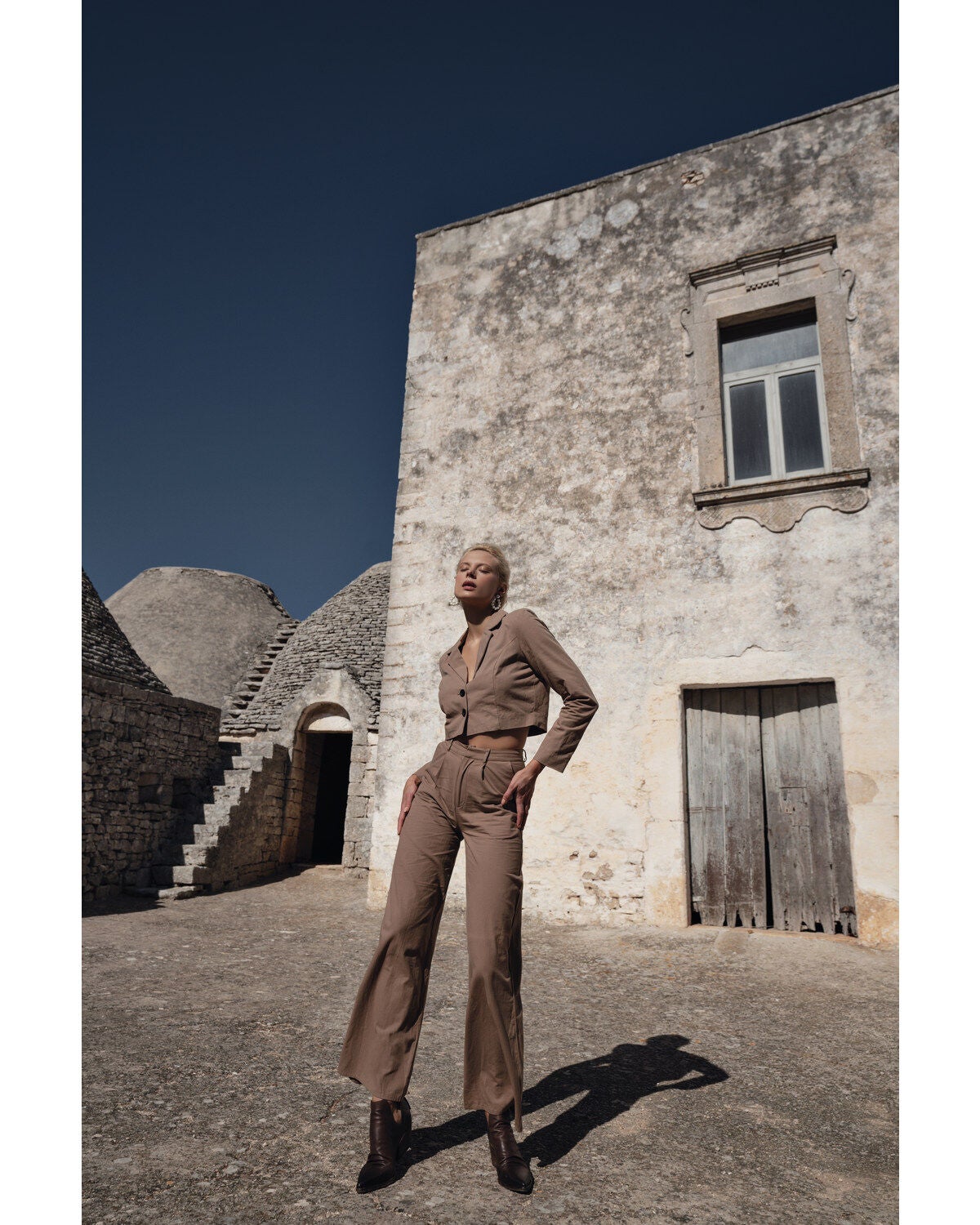 The Now Women's Cropped Blazer, Tan, hi-res