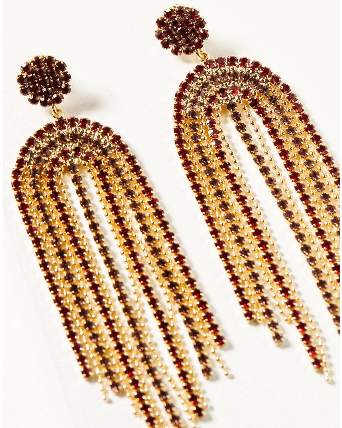 Image #2 - Shyanne Women's Rosa Lane Waterfall Earrings, Maroon, hi-res