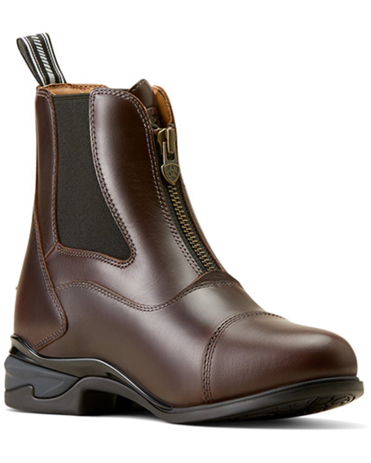 Ariat Women's Devon Zip Paddock Boots - Round Toe, Brown, hi-res
