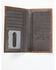 Cody James Men's Ostrich Tooled Checkbook Wallet, Brown, hi-res