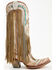 Image #2 - Corral Women's Embroidered and Crystal Eagle Fringe Western Boots - Snip Toe, Beige, hi-res