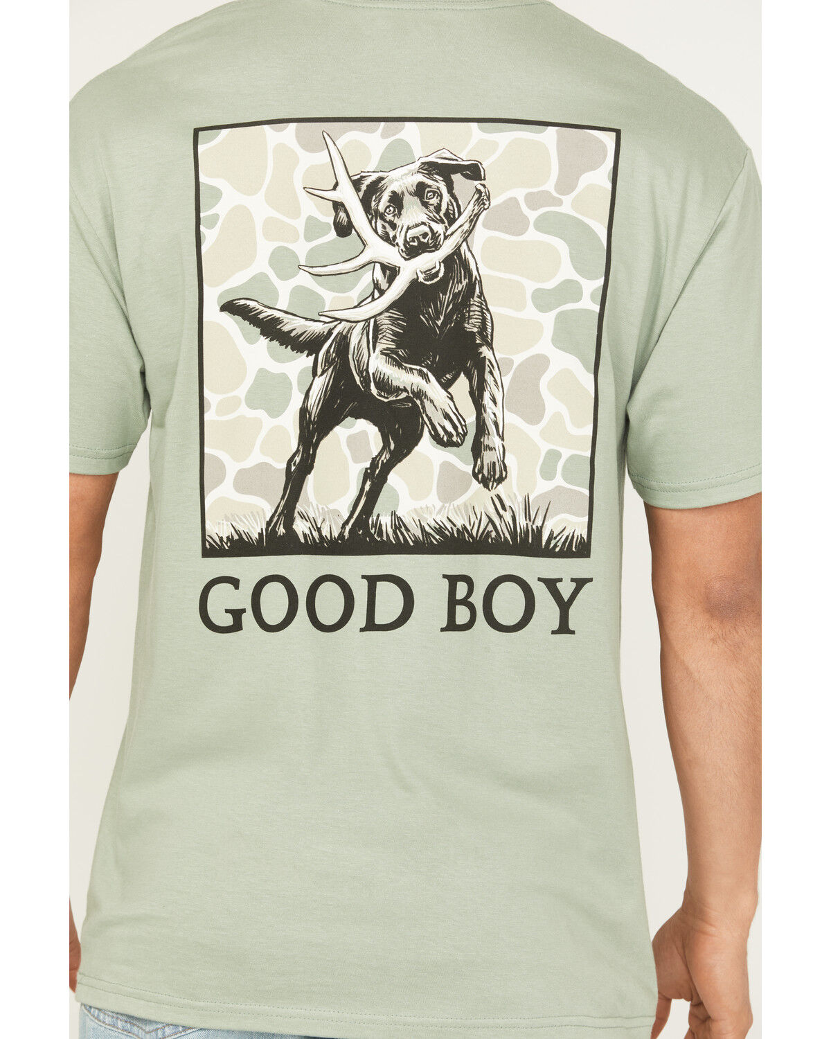 Image #4 - Buckwear Men's Good Boy Shed Fetch Short Sleeve Graphic T-Shirt - Big, Sage, hi-res