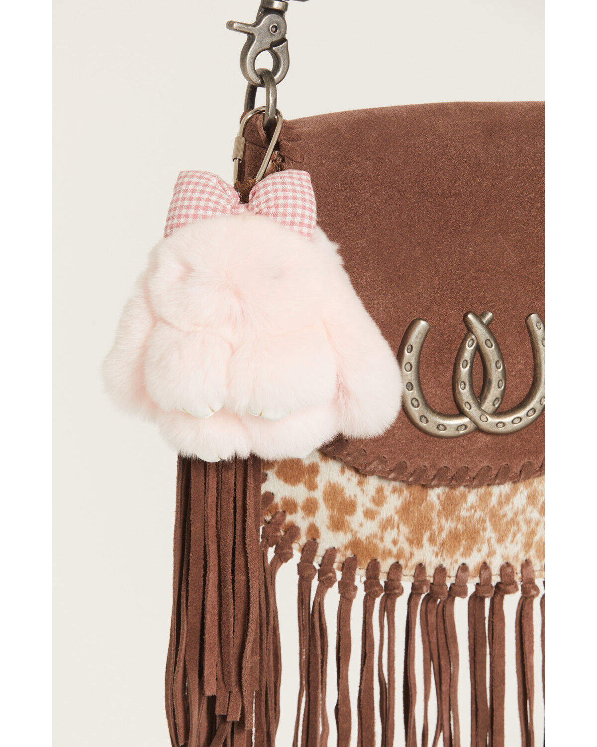 Shyanne Women's Plush Bunny Bag Charm, Red, hi-res