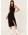 Cleo + Wolf Women's Halter Slit Midi Dress, Black, hi-res