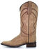 Image #3 - Circle G Women's Saddle Embroidered Leather Western Boot - Broad Square Toe, Tan, hi-res