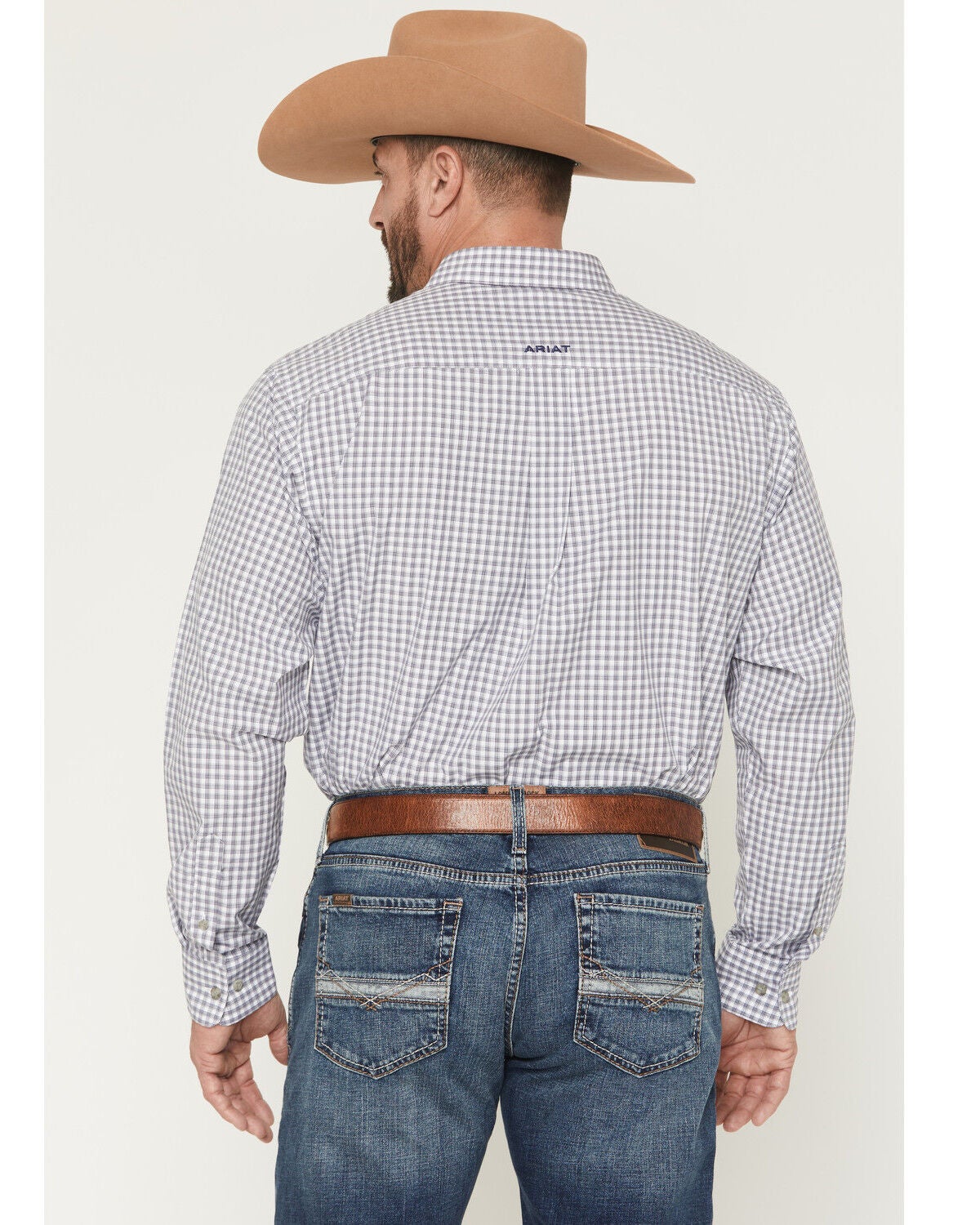 Image #4 - Ariat Men's Pro Series Blaire Plaid Print Long Sleeve Button-Down Western Shirt - Big, Grey, hi-res