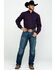 Image #6 - Stetson Men's Satin Ombre Plaid Long Sleeve Western Shirt , Blue, hi-res