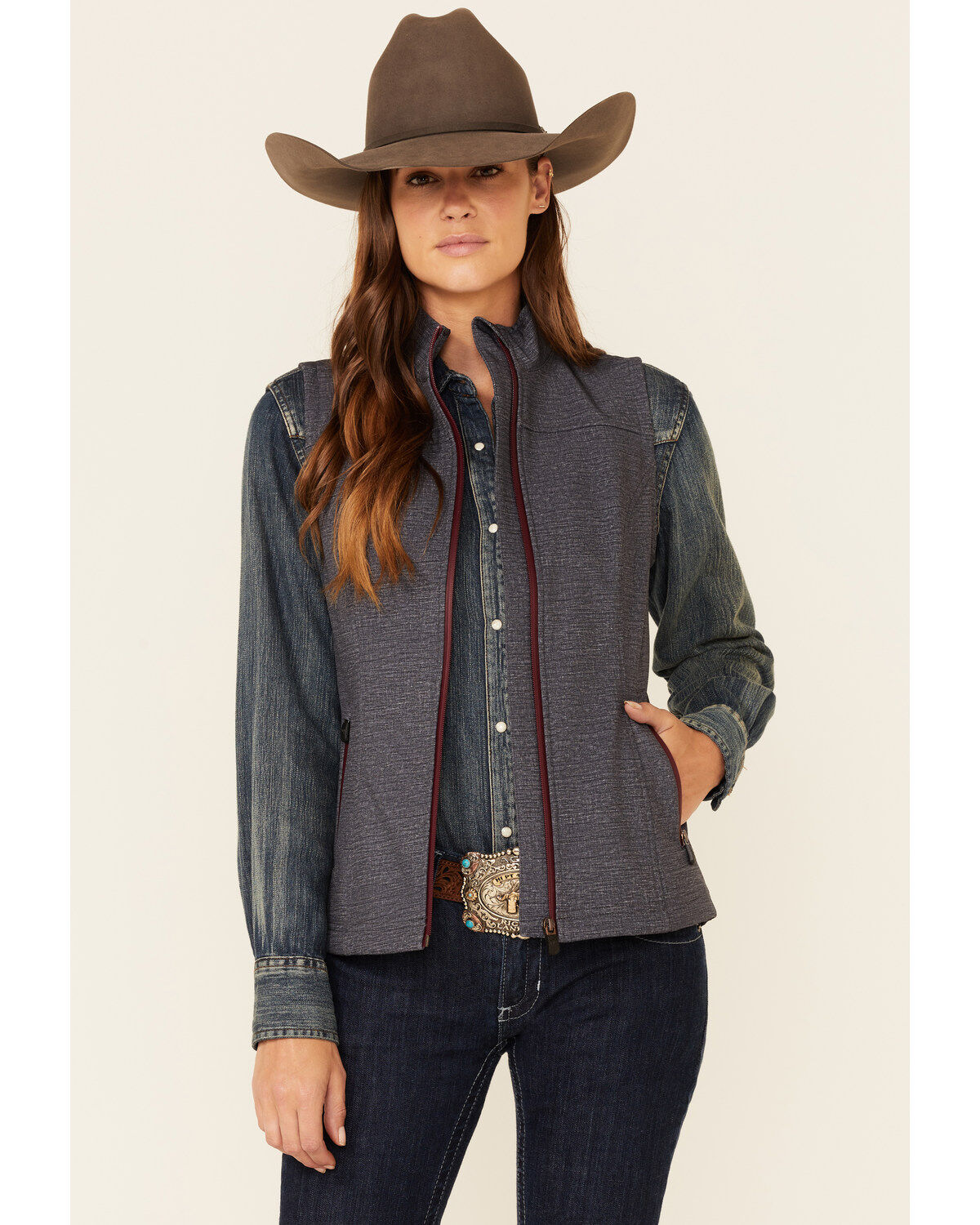 Image #1 - Shyanne Women's Seam Sealed Zip-Front Softshell Vest, , hi-res