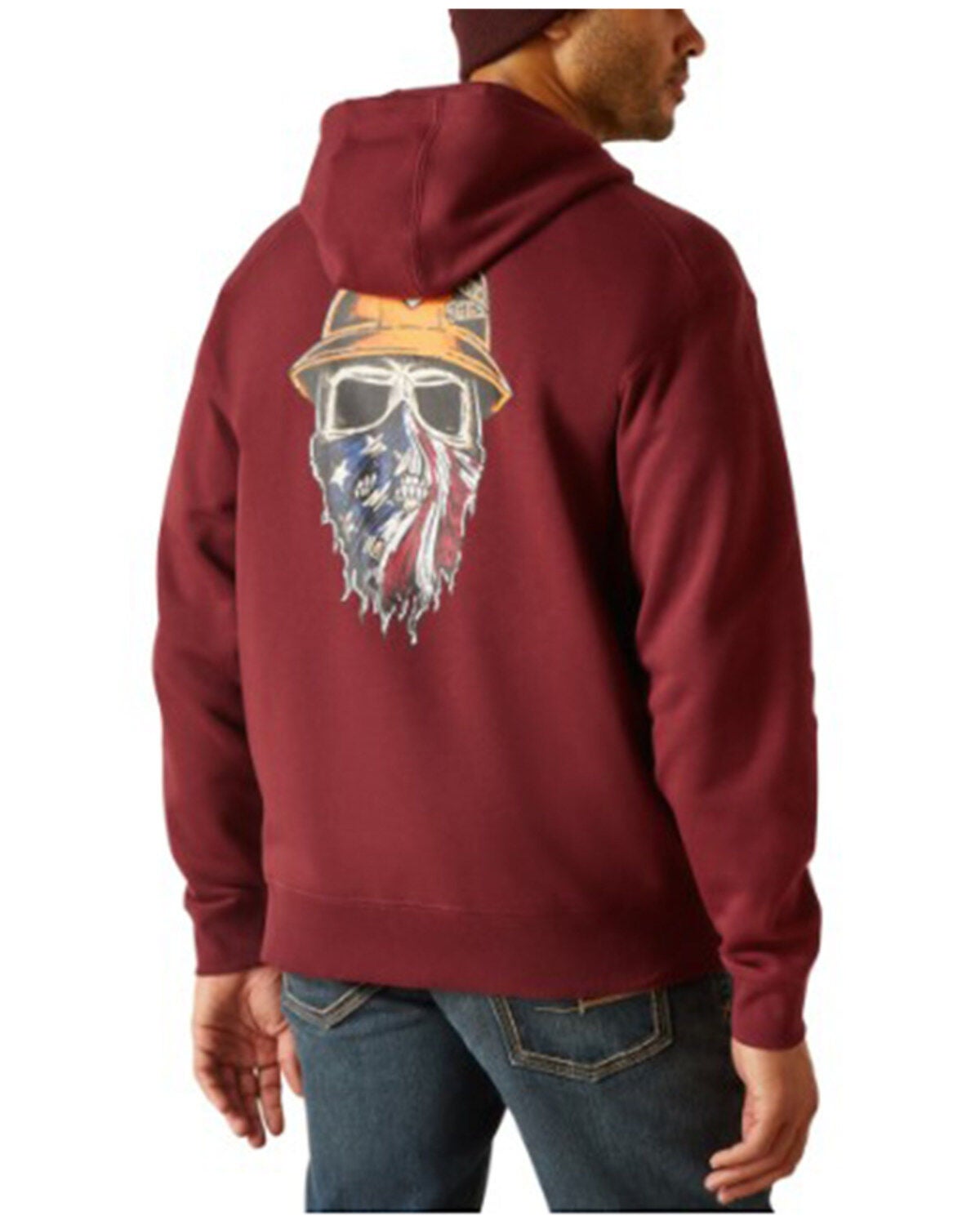 Ariat Men's Rebar Full-Zip Hooded Jacket, Red, hi-res