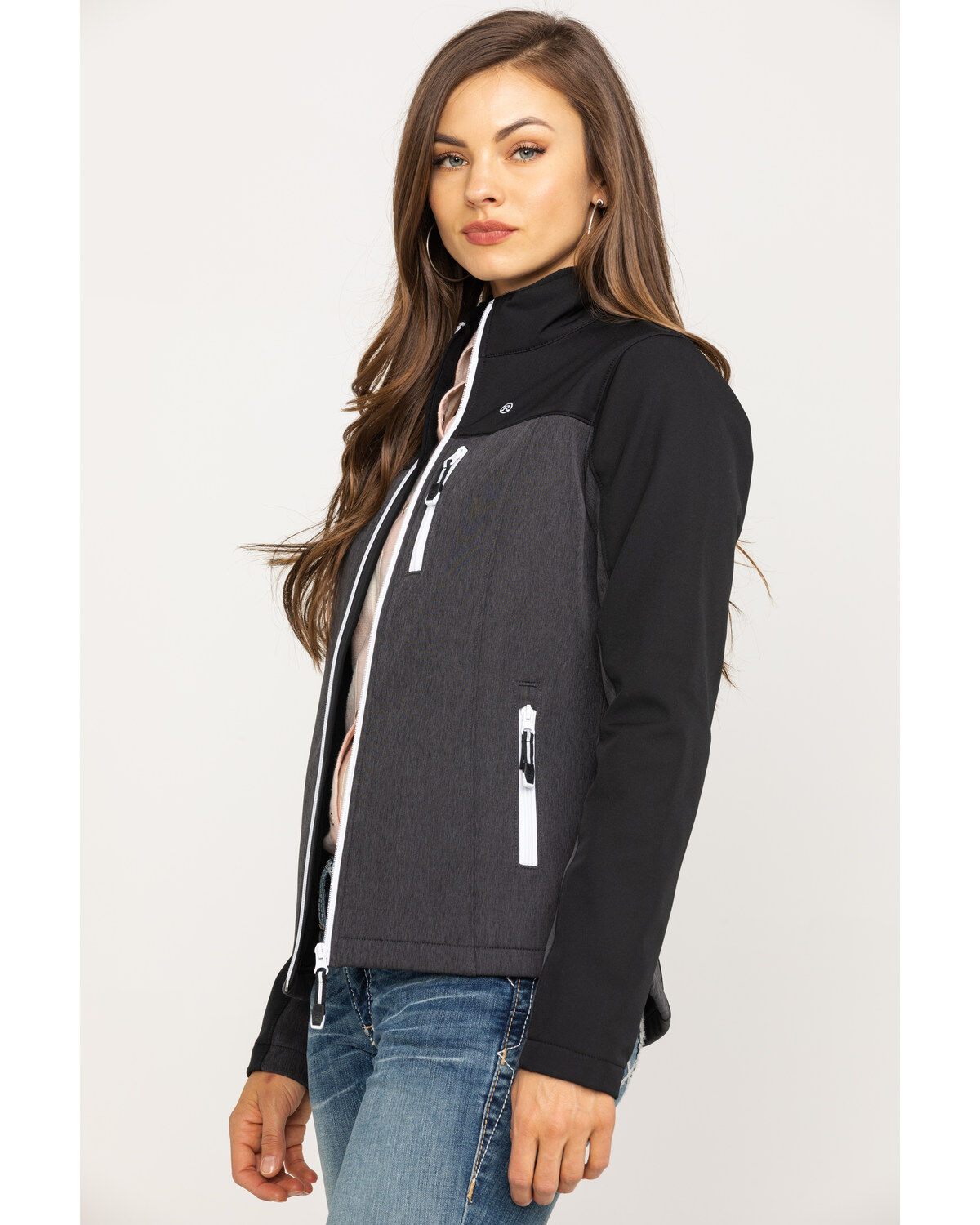 Image #3 - Roper Women's Grey Contrast Softshell Jacket, , hi-res