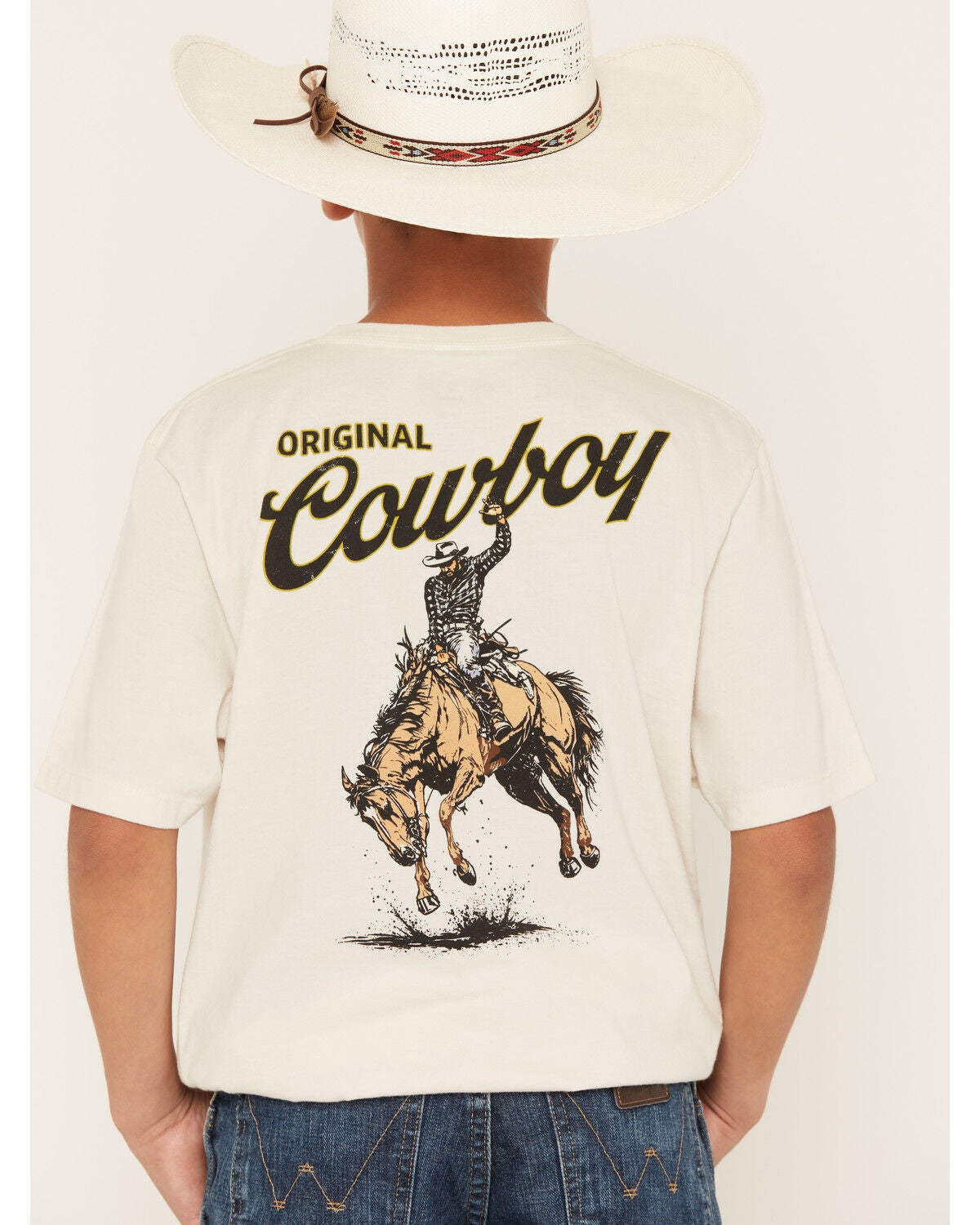 Cody James Boy's Original Cowboy Logo Short Sleeve Graphic T-Shirt, Natural, hi-res