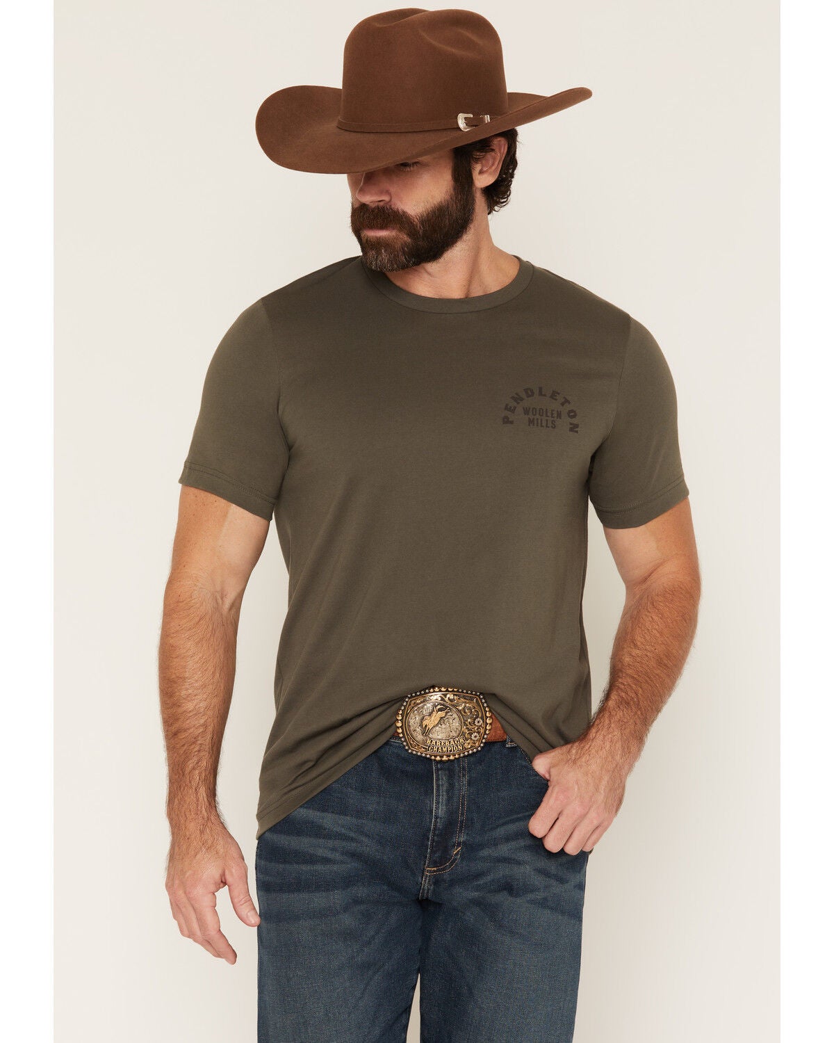 Image #2 - Pendleton Men's Charging Bison Short Sleeve Graphic T-Shirt, Grey, hi-res