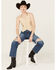 Image #1 - Rock & Roll Denim Women's Embroidered Button-Down Vest, Beige, hi-res