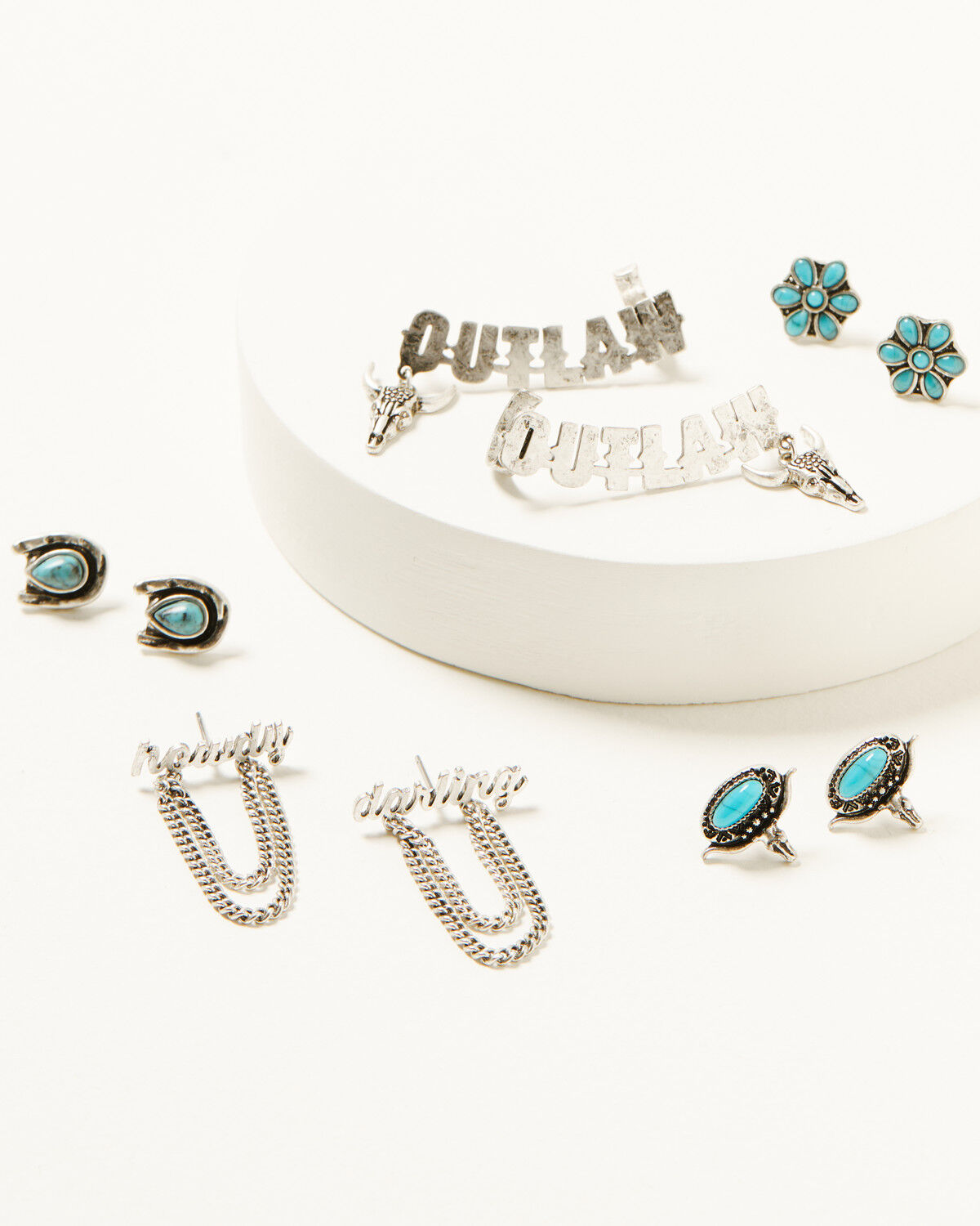 Image #1 - Idyllwind Women's Esther Outlaw earring Set - 5 Piece, Silver, hi-res