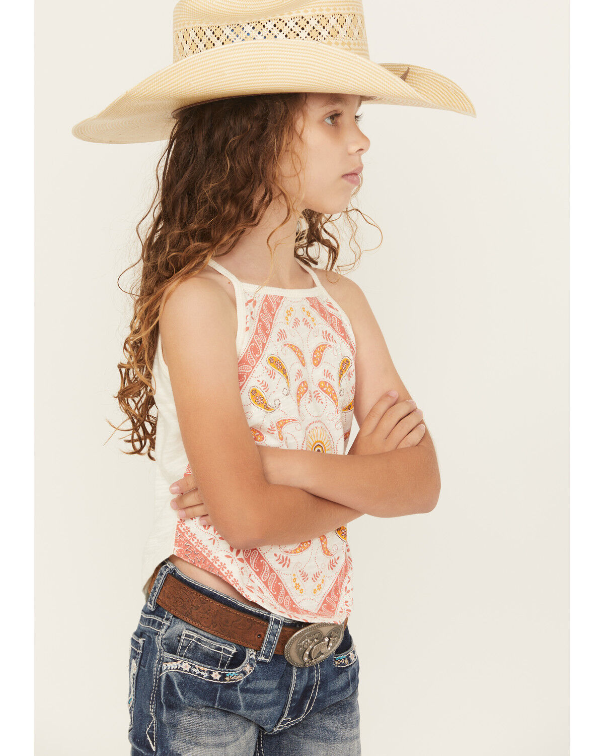 Shyanne Girls' Bandana Print Halter Tank Top