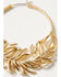 Image #2 - Lainey Wilson Women's Feather Hoop Earrings, Gold, hi-res