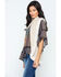 Cripple Creek Women's Crochet Knit Fur Trim Vest, Sand, hi-res