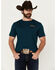 Image #1 - RANK 45® Men's Heritage Rodeo Short Sleeve Graphic T-Shirt, Dark Teal, hi-res