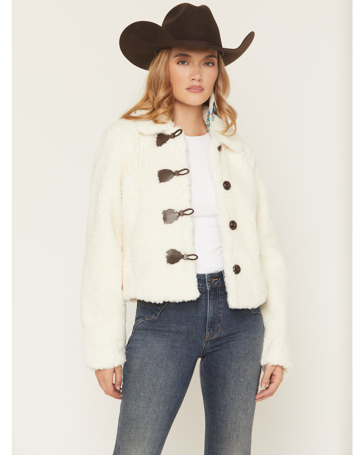 Image #1 - Shyanne Women's Toggle Front Sherpa Jacket, Cream, hi-res