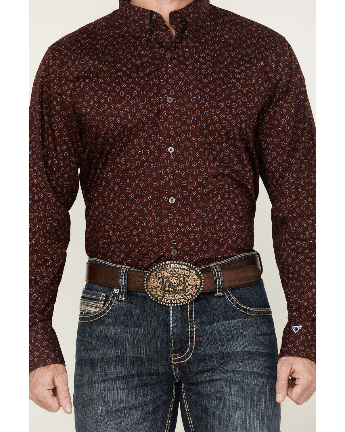 Product Name:  Wrangler X Cody Johnson Men's Paisley Print Long Sleeve Button-Down Western Shirt