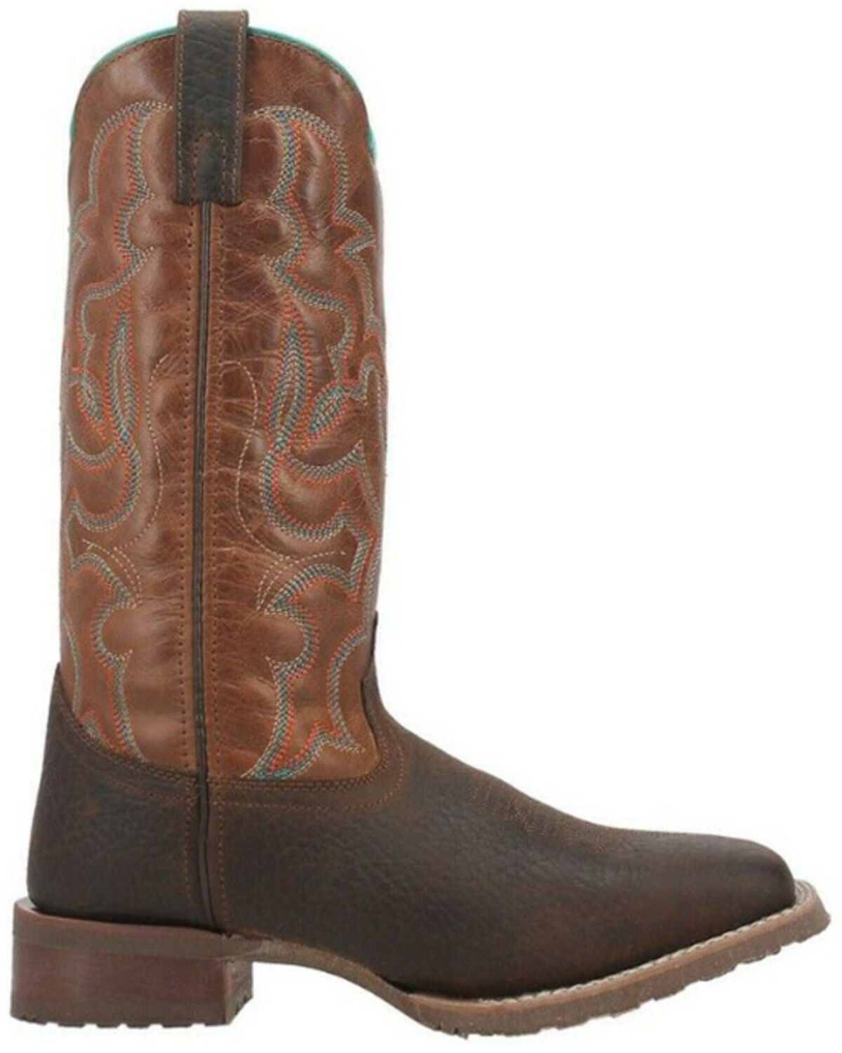 Image #2 - Laredo Men's Odie Western Boots - Broad Square Toe, Dark Brown, hi-res