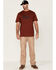 Hawx Men's Flying Flag Graphic Work T-Shirt , Dark Red, hi-res